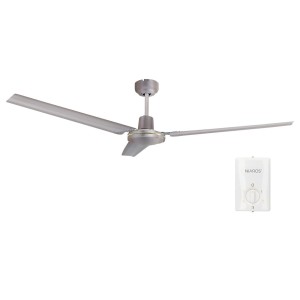 VENTILADOR TECHO SALTOK CON MANDO Ø142 3 ASPAS NIQUEL