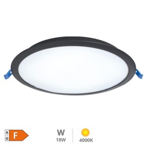 DOWNLIGHT EMPOTRABLE LED REDONDO BELUR 18W 4000K NEGRO