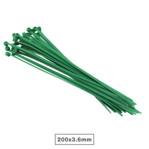 BOLSA 25U BRIDAS 100% NYLON 200X3.6MM VERDE
