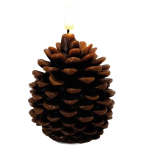 VELA DECORATIVA LED PIÑA DE CERA 2XAAA LUZ CALIDA
